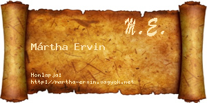 Mártha Ervin névjegykártya